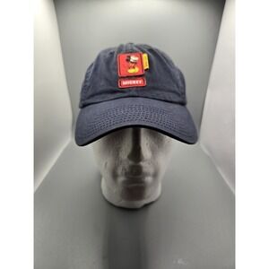 Vintage Mickey Mouse‎ Walt Disney Navy Blue Embroidered Adjustable Hat Cap